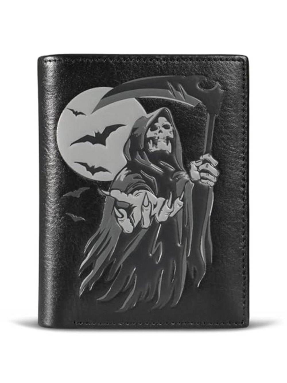 New Cool Wallets For Men Bifold,Skull Mens Wallet Leather Vertical,RFID